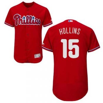 Philadelphia Phillies #15 Dave Hollins Red Flexbase Authentic Collection Stitched MLB Jersey