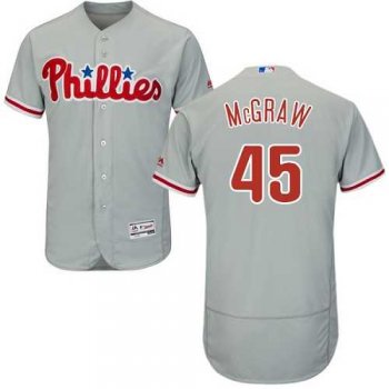 Philadelphia Phillies #45 Tug McGraw Grey Flexbase Authentic Collection Stitched MLB Jersey