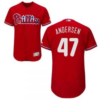 Philadelphia Phillies #47 Larry Andersen Red Flexbase Authentic Collection Stitched MLB Jersey