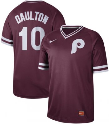 Phillies #10 Darren Daulton Maroon Authentic Cooperstown Collection Stitched Baseball Jersey