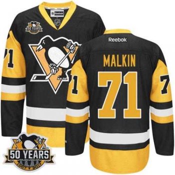 Pittsburgh Penguins #71 Evgeni Malkin Black Alternate 50th Anniversary Stitched NHL Jersey