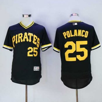 Pittsburgh Pirates #25 Gregory Polanco Black Flexbase Authentic Collection Cooperstown Stitched Baseball Jersey