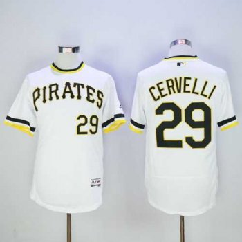 Pittsburgh Pirates #29 Francisco Cervelli White Flexbase Authentic Collection Cooperstown Stitched Baseball Jersey