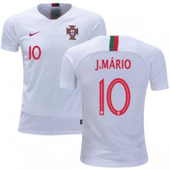 Portugal #10 J.Mario Away Kid Soccer Country Jersey