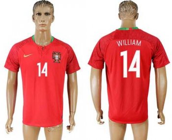 Portugal #14 William Home Soccer Country Jersey