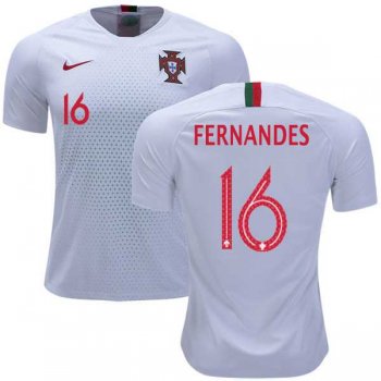 Portugal #16 Fernandes Away Soccer Country Jersey