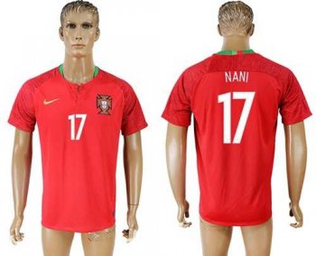 Portugal #17 Nani Home Soccer Country Jersey