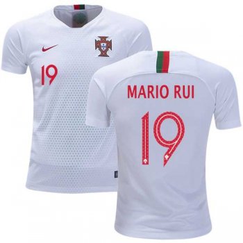 Portugal #19 Mario Rui Away Kid Soccer Country Jersey