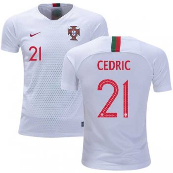 Portugal #21 Cedric Away Kid Soccer Country Jersey