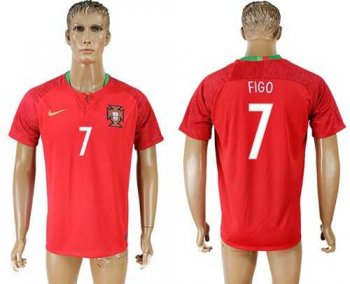 Portugal #7 Figo Home Soccer Country Jersey