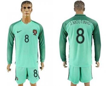 Portugal #8 J.Moutinho Away Long Sleeves Soccer Country Jersey