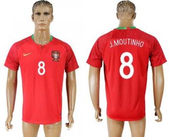 Portugal #8 J.Moutinho Home Soccer Country Jersey