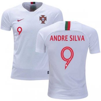 Portugal #9 Andre Silva Away Kid Soccer Country Jersey