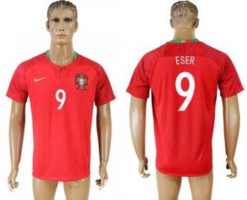 Portugal #9 Eser Home Soccer Country Jersey