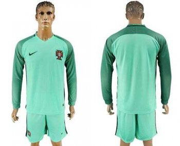 Portugal Blank Away Long Sleeves Soccer Country Jersey