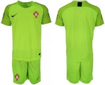 Portugal Blank Shiny Green Goalkeeper Soccer Country Jersey