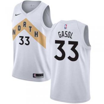 Nike Raptors #33 Marc Gasol White NBA Swingman City Edition 2018/19 Jersey