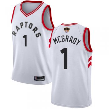 Raptors #1 Tracy Mcgrady White 2019 Finals Bound Basketball Swingman Association Edition Jersey