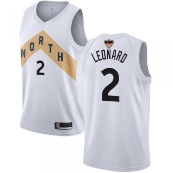 Raptors #2 Kawhi Leonard White 2019 Finals Bound Basketball Swingman City Edition 2018/19 Jersey