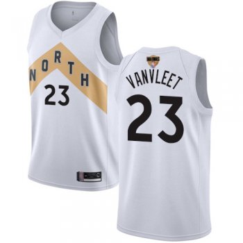 Raptors #23 Fred VanVleet White 2019 Finals Bound Basketball Swingman City Edition 2018/19 Jersey