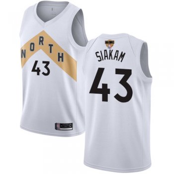 Raptors #43 Pascal Siakam White 2019 Finals Bound Basketball Swingman City Edition 2018/19 Jersey