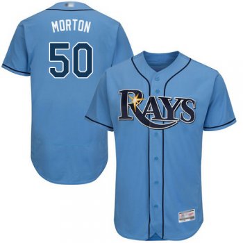 Rays #50 Charlie Morton Light Blue Flexbase Authentic Collection Stitched Baseball Jersey