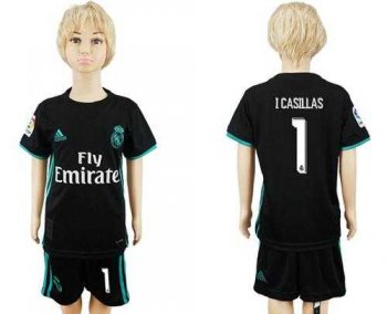 Real Madrid #1 I Casillas Away Kid Soccer Club Jersey