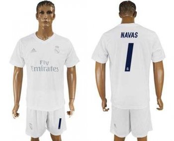 Real Madrid #1 Navas Marine Environmental Protection Home Soccer Club Jersey