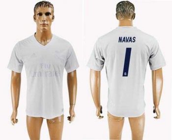 Real Madrid #1 Navas Marine Environmental Protection Home Soccer Club Jersey