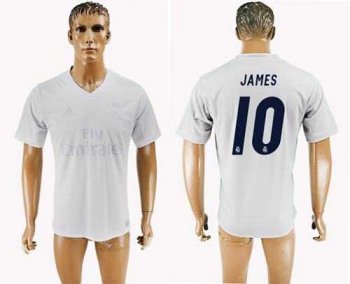 Real Madrid #10 James Marine Environmental Protection Home Soccer Club Jersey