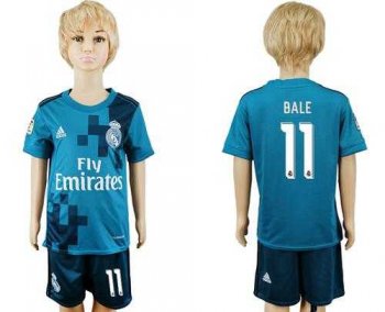 Real Madrid #11 Bale Sec Away Kid Soccer Club Jersey