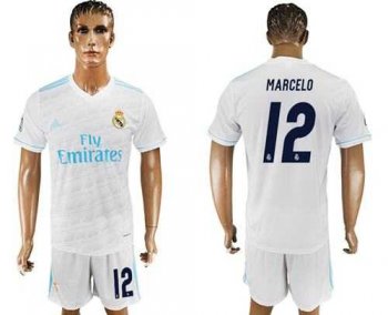 Real Madrid #12 Marcelo White Home Soccer Club Jersey