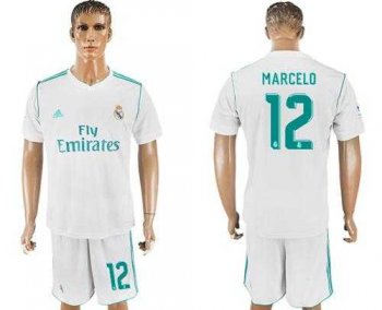 Real Madrid #12 Marcelo White Home Soccer Club Jersey