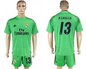 Real Madrid #13 K.Casilla Green Goalkeeper Soccer Club Jersey