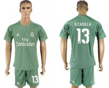 Real Madrid #13 K.Casilla Green Goalkeeper Soccer Club Jersey