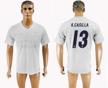 Real Madrid #13 K.Casilla Marine Environmental Protection Home Soccer Club Jersey