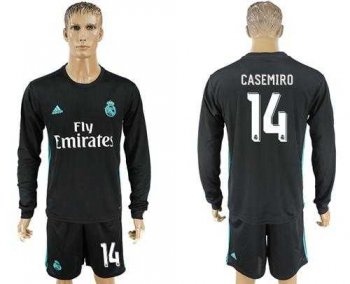 Real Madrid #14 Casemiro Away Long Sleeves Soccer Club Jersey