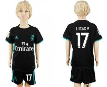 Real Madrid #17 Lucas V. Away Kid Soccer Club Jersey