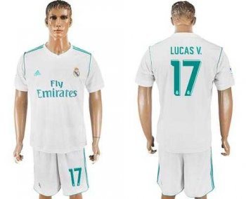 Real Madrid #17 Lucas V. White Home Soccer Club Jersey