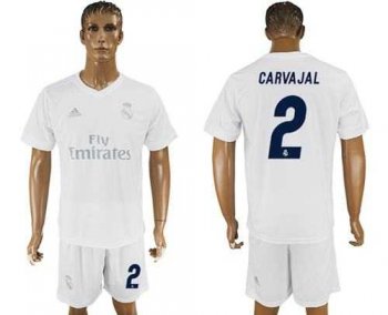 Real Madrid #2 Carvajal Marine Environmental Protection Home Soccer Club Jersey