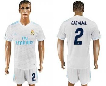 Real Madrid #2 Carvajal White Home Soccer Club Jersey