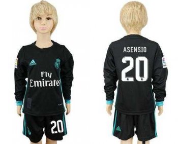 Real Madrid #20 Asensio Sec Away Long Sleeves Kid Soccer Club Jersey