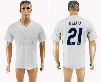 Real Madrid #21 Morata Marine Environmental Protection Home Soccer Club Jersey