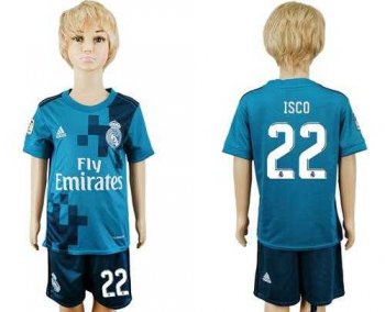 Real Madrid #22 Isco Sec Away Kid Soccer Club Jersey