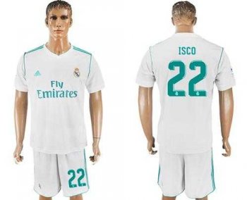 Real Madrid #22 Isco White Home Soccer Club Jersey