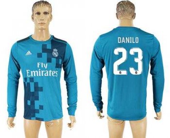 Real Madrid #23 Danilo Sec Away Long Sleeves Soccer Club Jersey