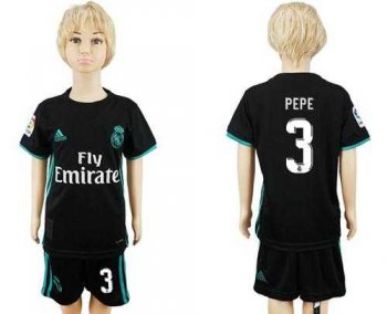 Real Madrid #3 Pepe Away Kid Soccer Club Jersey