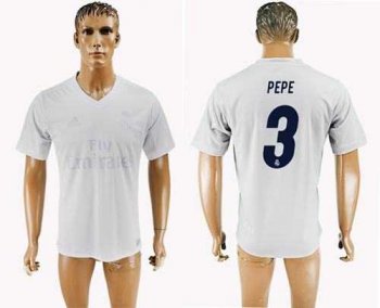 Real Madrid #3 Pepe Marine Environmental Protection Home Soccer Club Jersey