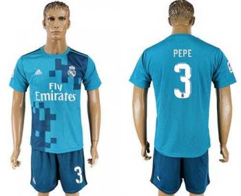 Real Madrid #3 Pepe Sec Away Soccer Club Jersey