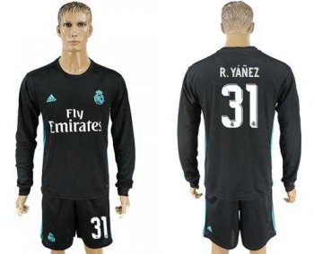 Real Madrid #31 R.Yanez Away Long Sleeves Soccer Club Jersey